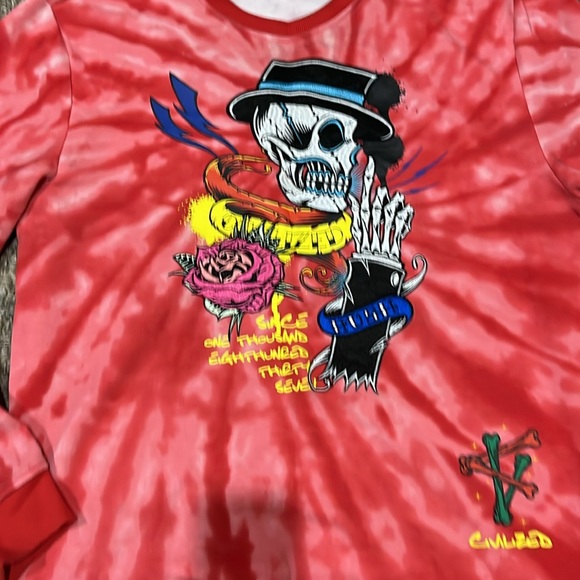 Tie-dye, white and red civilived sweater - Picture 2 of 6